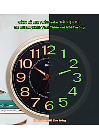 Đồng Hồ Treo Tường Cao Cấp DẠ QUANG KIM TRÔI EASTAR - Số Nổi 3D Tròn Cổ Điển 31cm - Tặng Pin Maxell - BH 1 Năm