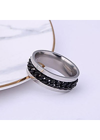 Nhẫn inox phối xích xoay nam nữ nhiều màu cao cấp thời trang thép không gỉ trangsucpt khui bia