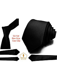 Ca Vat, Caravat, Cà Vạt, Cravat Đen Nam Bản Nhỏ 5Cm Dây Kéo Thắt Sẵn