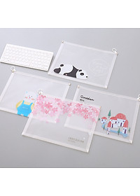 Túi zip A4 đựng file cho học sinh sinh viên nv văn phòng họa tiết dễ thương