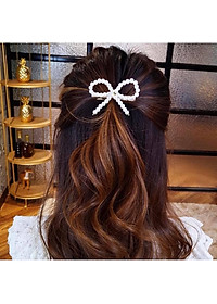 Kẹp nơ ngọc trai  - kẹp hot style Hàn Quốc