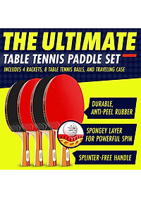 Vợt bóng bàn combo 2 chiếc tặng kèm 3 quả bóng dododios và túi đựng