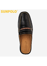 Giày Sapo Nam Da Bò Bít Mũi Cao Cấp SUNPOLO SPO002 (Đen)