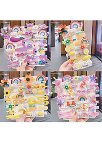 Set 14 Kẹp Tóc Nhiều Màu Sắc, Họa Tiết Đa Dạng Đáng Yêu Cho Bé