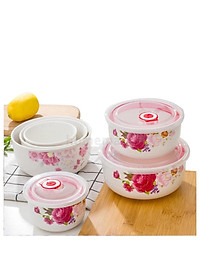 Bộ 3 Bát Sứ Nắp Hút Chân Không, Bộ 3 Bát Đựng Thức Ăn Có Nắp Đậy Dùng Được Trong Lò Vi Sóng - HÀNG CHÍNH HÃNG MINIIN
