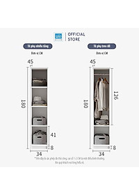 Tủ Quần Áo Dạng Module Dễ Dàng Sắp Xếp Và Lưu Trữ Vật Dụng Thương Hiệu SIB Decor TA13