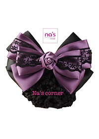 Kẹp lưới bới tóc búi tóc hoạ tiết cao cấp (7)