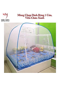 Mùng Chụp Mộc Miên - Tự Bung Đỉnh Rộng Có Viền Chân - Trăng Viền Xanh