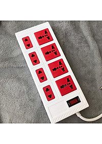 Ổ cắm Điện Quang ECO ĐQ ESK 2WR 8ECO (8 Lỗ, dây dài 2m, màu trắng đỏ)