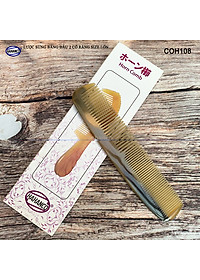 Lược sừng xuất Nhật (Size:XL- 19cm) COH108 - Lược bằng đầu 2 loại răng - Chăm sóc tóc