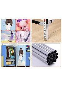 Tủ Vải 3D 1 Buồng 2 Ngăn, Tủ Quần Áo Họa Tiết Đẹp Mắt - Đa Dạng - Phong Cách, Tủ Vải Cao Cấp - Khung Sắt Chắc Chắn - Chống Gỉ