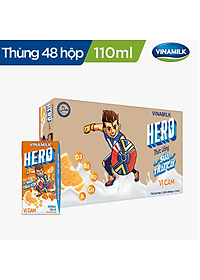 THỨC UỐNG SỮA TRÁI CÂY HERO VỊ CAM VINAMILK - HỘP X 110ML