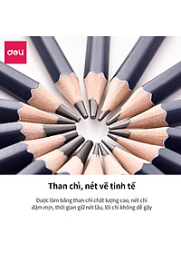 Bút Chì Phác Thảo Cao Cấp Deli Nuevo S999 | Độ Cứng Từ B - 14B, H, 2H, 3H, HB - 12 Chiếc