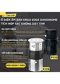Ổ điện âm bàn Ergo Edge DandiHome tích hợp sạc không dây 15w - bảo hành 12 tháng