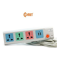 Ổ Cắm Điện Nối Dài COMET CES5303 2500W Dây 3M, 3 Ổ Cắm 3 Chấu, 2 Cổng Sạc USB