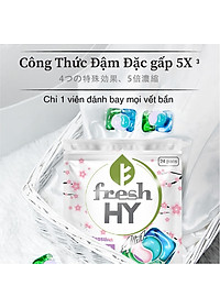 Combo 2 Túi Viên Giặt Xả Tiện Lợi 4 trong 1 Fresh Hy Hương Hoa Công Nghệ Nhật Bản (24 Viên/ Túi)