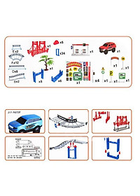 Bộ đồ chơi đường đua ô tô tàu lượn 56 chi tiết chất liệu nhựa ABS bền chắc, dẻo dai và an toàn cho trẻ