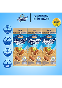 Blue Diamond - Thùng Sữa Hạt Hạnh Nhân ALMOND BREEZE vị Latte 180ml x 24 Hộp