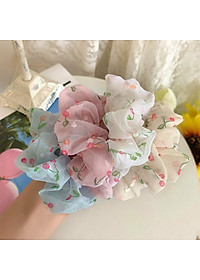Dây buộc tóc voan mềm cherry Scrunchies dễ thương HD43 