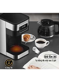 Máy pha cà phê tự động cao cấp Shardor CM1429TA-GS 1500ml - Hàng Nhập Khẩu