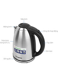 Bình Đun Siêu Tốc Kangaroo KG20SK3 (2.0 Lít) - Hàng Chính Hãng