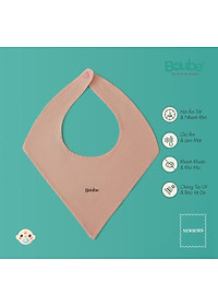 Khăn yếm tam giác đeo cổ có cúc bấm cho em bé sơ sinh, trẻ nhỏ Boube nhiều màu, vải sợi tre Bamboo thông minh, thoải mái