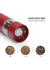 Máy Xay Tiêu Tự Động Bằng Điện Benchusch Màu Trắng/ Đen/ Xanh/ Đỏ