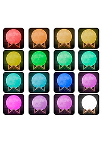 Đèn ngủ mặt trăng moon light 3d 16 màu điều khiển từ xa