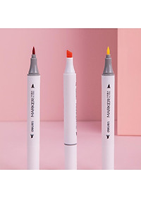 Bút màu marker kèm giấy thử màu thân tròn một đầu Deli - Marker hộp nhựa - 12/ 24/ 36/ 48/ 60 Màu -  70804