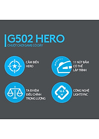 Chuột game hiệu suất cao Logitech G502 Hero RGB Lightsync - Hàng chính hãng