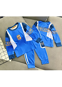 Đồ bộ bé trai, Bộ ngủ dài tay cho bé trai hình thể thao Siêu nhân từ 12-40kg chất thun lạnh mềm mịn mát