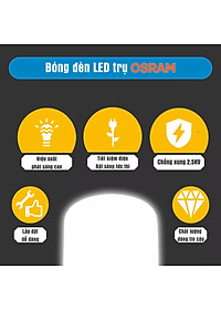 Bóng đèn LED trụ T-Bulb OSRAM E27 - Tiết kiệm điện, độ sáng cao, chất lượng ánh sáng vượt trội, bảo vệ quá nhiệt, chống xung 2.5Kv - Hàng Chính Hãng 