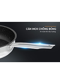 CHẢO Inox Impact Sunhouse ECO IN20-24-26M5 - Đáy từ công nghệ mới Impact Bonding - Dùng được trên mọi loại bếp