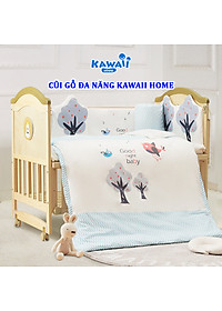 Cũi giường cho bé Hona Smart, Cũi gỗ thông em bé , Tặng màn chống muỗi – Bảo hành 12 tháng