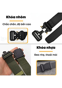 Thắt Lưng Dây Nịt Khóa Nhôm Canvas Quân Đội Tháo Nhanh Vải Nylong Dù Thời Trang Nam Nữ Unisex Legaxi