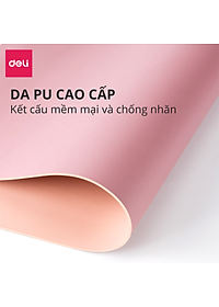 Bàn Di Chuột - Miếng Lót Chuột Hai Mặt Da PU Chống Nước Deli - Kiêm Deskpad Thảm Da, Trải Bàn Làm Việc - Nhiều Kích Cỡ Màu Sắc - Hàng Chính Hãng - VS782 VS783