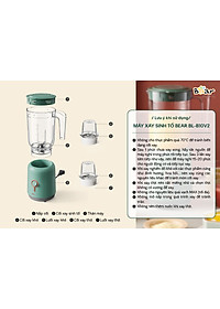 Máy Xay Sinh Tố Đa Năng BEAR BL-B10V2 Gồm 3 Cối Dung Tích 1.2 Lít Công Suất 300 W - Hàng Chính Hãng