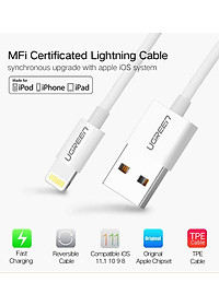 Dây USB lighting dài 1m có chip mFI cao cấp chính hãng UGREEN 20728