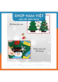 Cây Thông DIY Dán Tường Trang Trí Giáng Sinh (Có Đèn)