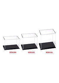 Hộp mica Enter BOX105 10x20x15cm mica dày 2mm, đế đen 5mmx2 chữ nhật nằm, Hộp trưng bày mô hình, Hộp mica trong chống bụi
