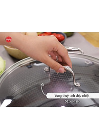 Chảo chống dính bếp từ iMat Hybrid kết hợp giữa lớp phủ điêu khắc chống dính Daikin và inox 430 chống xước
