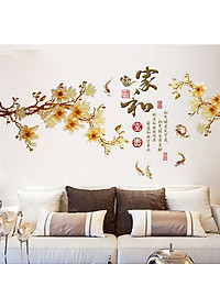 Decal dán tường Hoa mai thư pháp AmyShop DH082