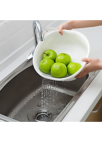 Bộ 01chậu & 01rổ nhựa Oval Sanada Seiko 5.3L cao cấp có tay cầm tiện dụng - Hàng nội địa Nhật Bản.