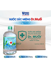 1 Thùng 9 chai Nước súc miệng Dr. Muối hương vỏ chanh 1000ml