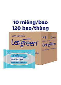 Combo 120 Gói Khăn Ướt Cồn Let-green (10 Tờ x 120)