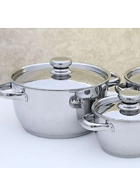 Bộ Nồi Inox 430 Bếp Từ 3 Chiếc Nắp Inox Fivestar Tặng 5 Muỗng Ăn