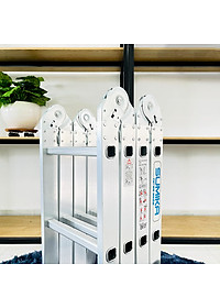 Thang nhôm gấp 4 đoạn SUMIKA SK603 (chữ A - 1.7m, chữ I - 3.4m), 14 tư thế sử dụng, tải trọng 150kg, làm từ hợp kim nhôm cao cấp, khóa chốt cao cấp và tự động, có đế cao su chống trượt