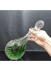 Chai Đựng Rượu Đẹp 800ML - Chai Pha Lê cao cấp mẫu giọt nước – nắp mài đặc nguyên khối không cần gioăng - phong cách châu âu (P3)