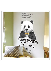 Decal dán tường I love Panda và thông điệp ý nghĩa AmyShop DKN101 (70 x 80 cm)