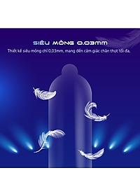 Bao cao su cao cấp OZO Feelex Invisible Cool - Hộp 10 bcs